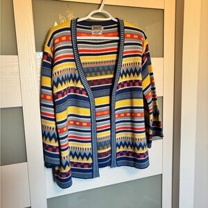 Vintage Bright Patterned Colourful Cardigan